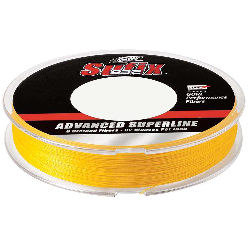 Sufix 832 Advanced Superline Braid 10lb Hi-Vis Yellow 150 yds fishing line spool