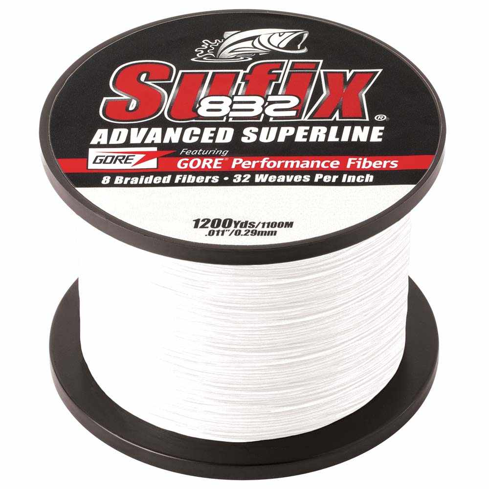Sufix 832 Advanced Superline 20lb Ghost braided fishing line spool 1200 yards