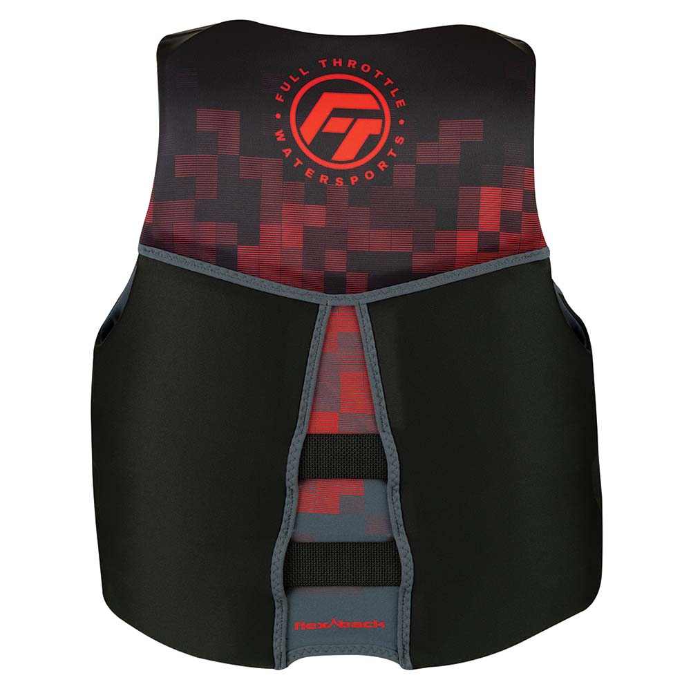 Full Throttle Men's Rapid-Dry Flex-Back Life Jacket 2XL black and red watersports vest