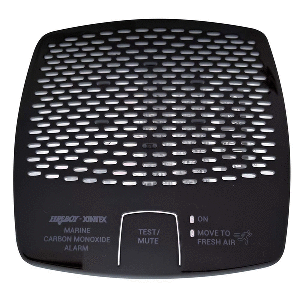 Xintex CMD6-MDR-BR black marine CO alarm with interconnect and test/mute button