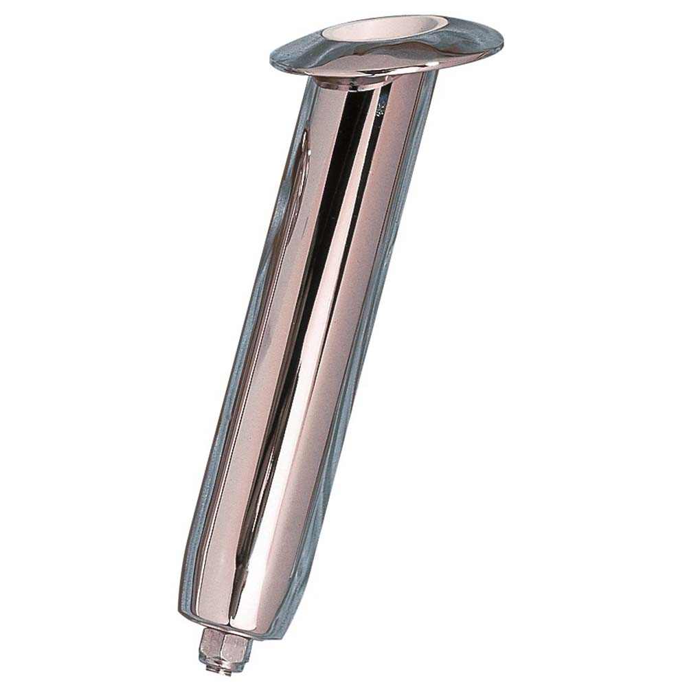Large stainless steel swivel boat rod holder with bolt-less design and 30-degree angle