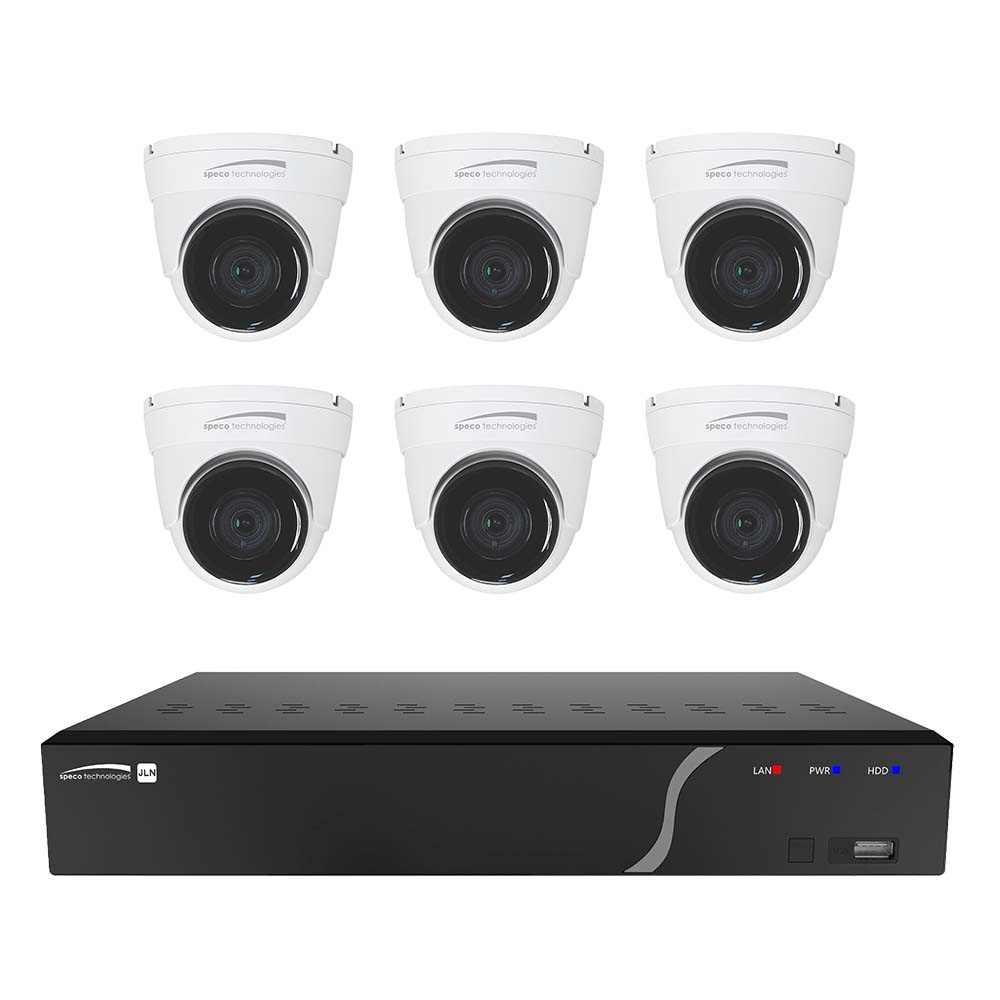 Speco 8 Channel NVR Kit with 6 outdoor 5MP IR IP cameras and 2TB storage