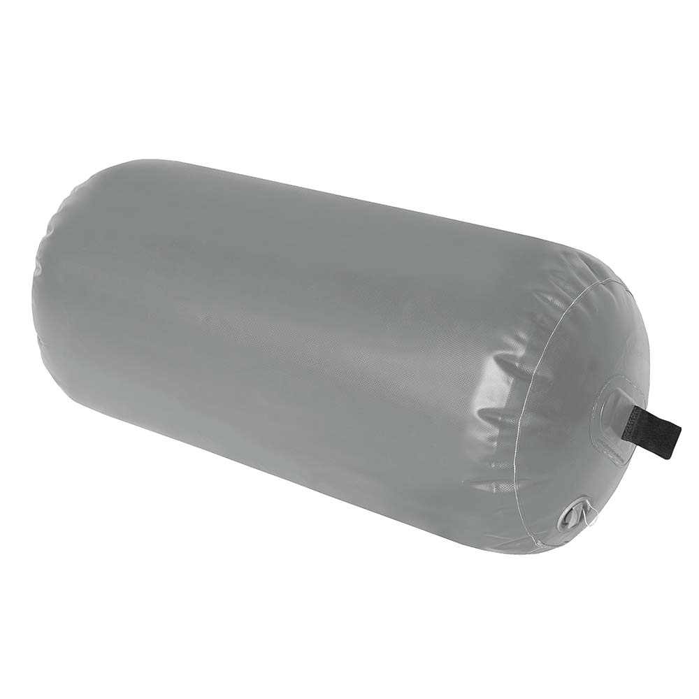 Taylor Made Super Duty grey inflatable yacht fender 18x42 inches with heavy-duty valve and reinforced seams