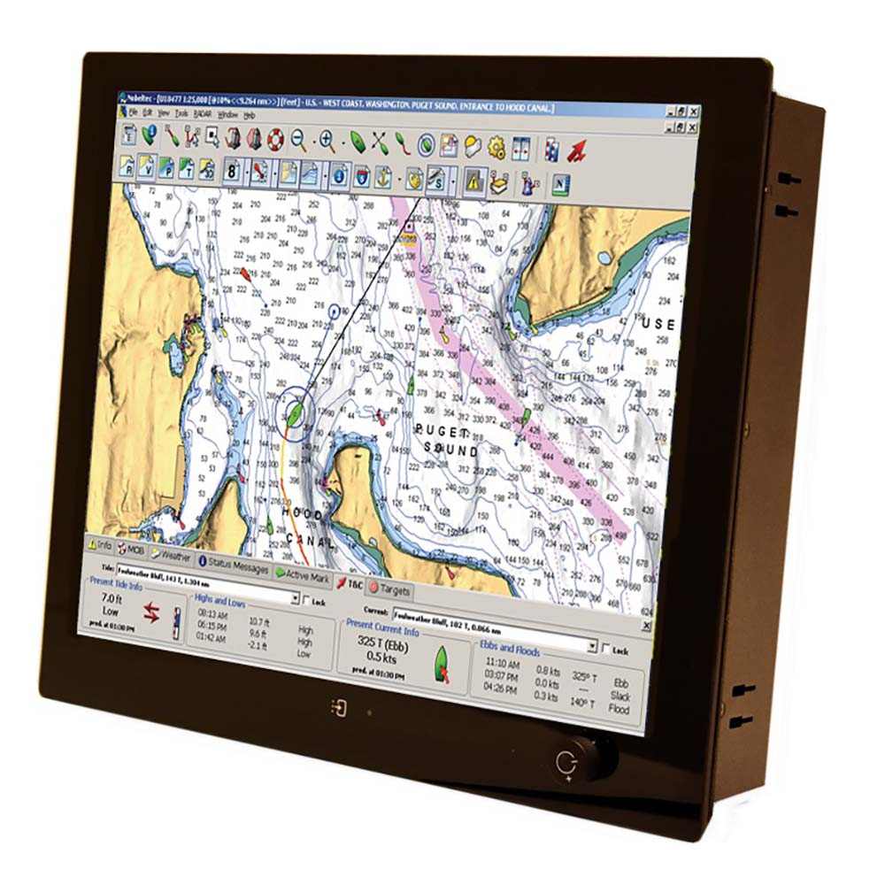 Seatronx 17" sunlight readable touch screen display for marine navigation with multi-input rugged design
