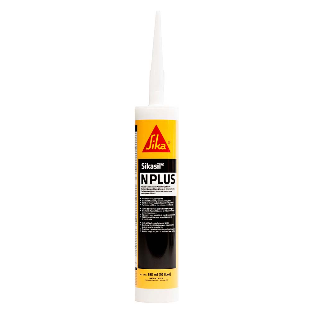 Sika Sikasil-N Plus white 10oz silicone sealant with nozzle for versatile sealing and bonding applications