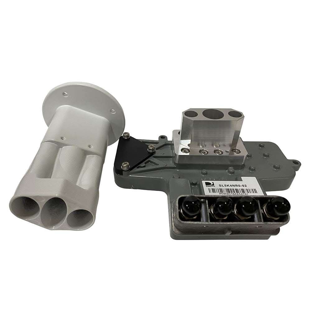 Intellian S6HD LNB and feed horn assembly for Ku- and Ka-band signal reception