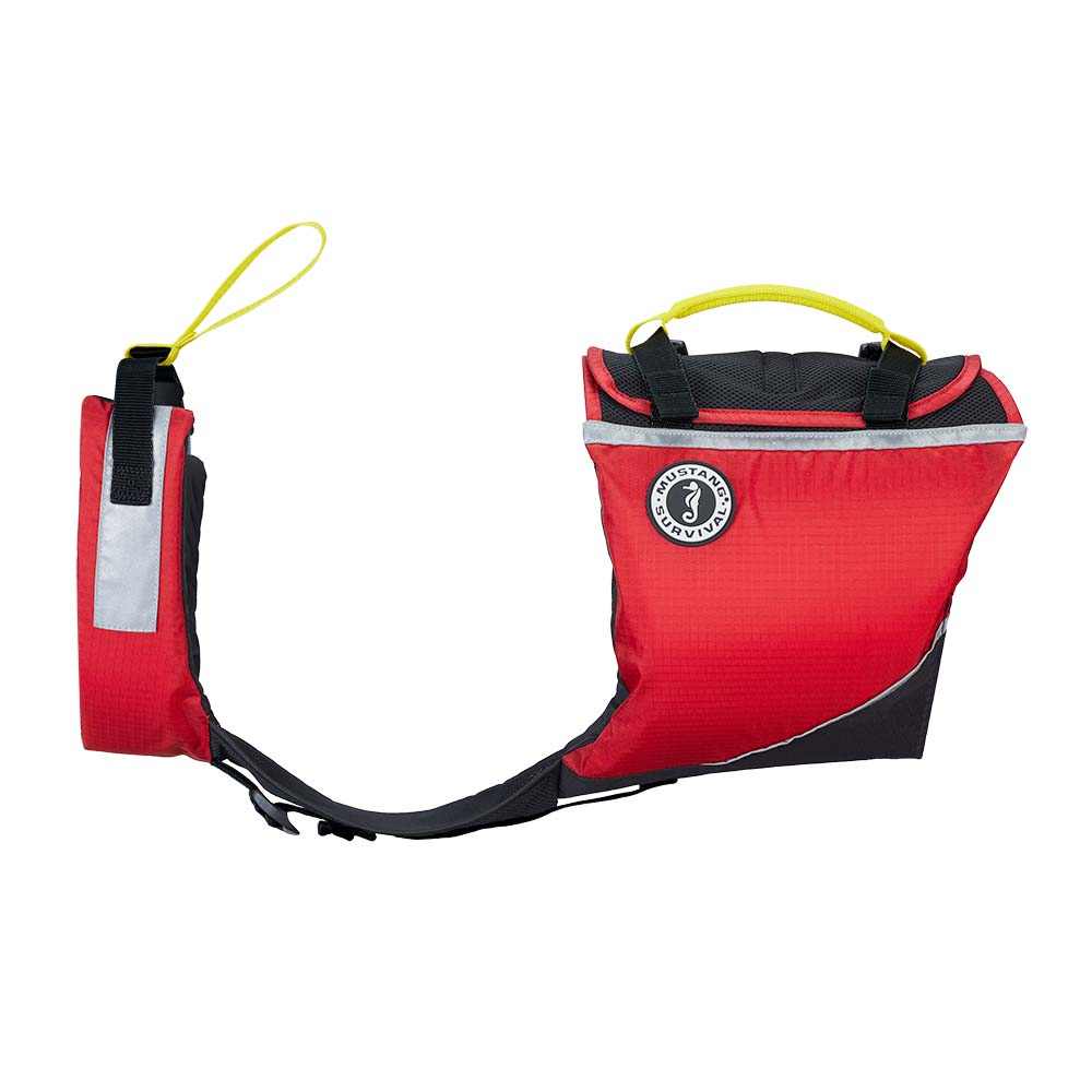 Mustang Underdog Foam Flotation Dog Jacket red black medium with reflective panels and carry handle