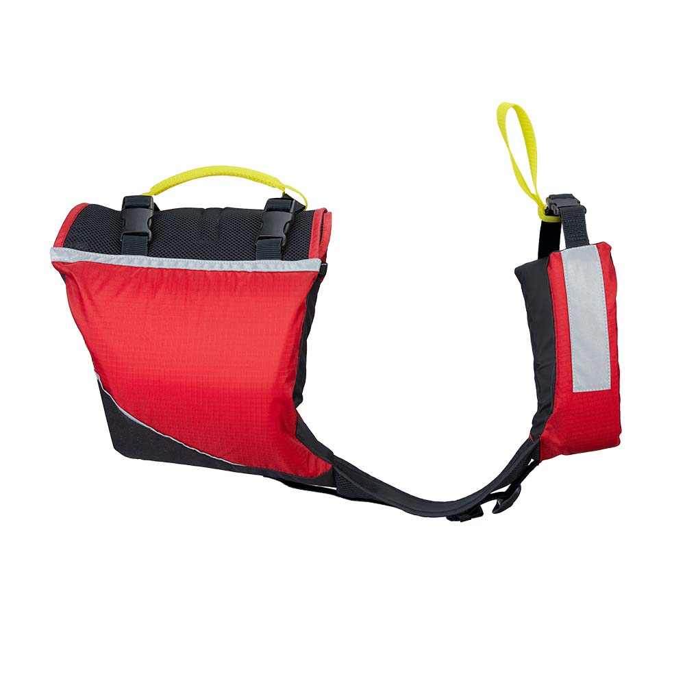 Mustang Underdog Foam Flotation dog life jacket red black medium with handle and reflective panels