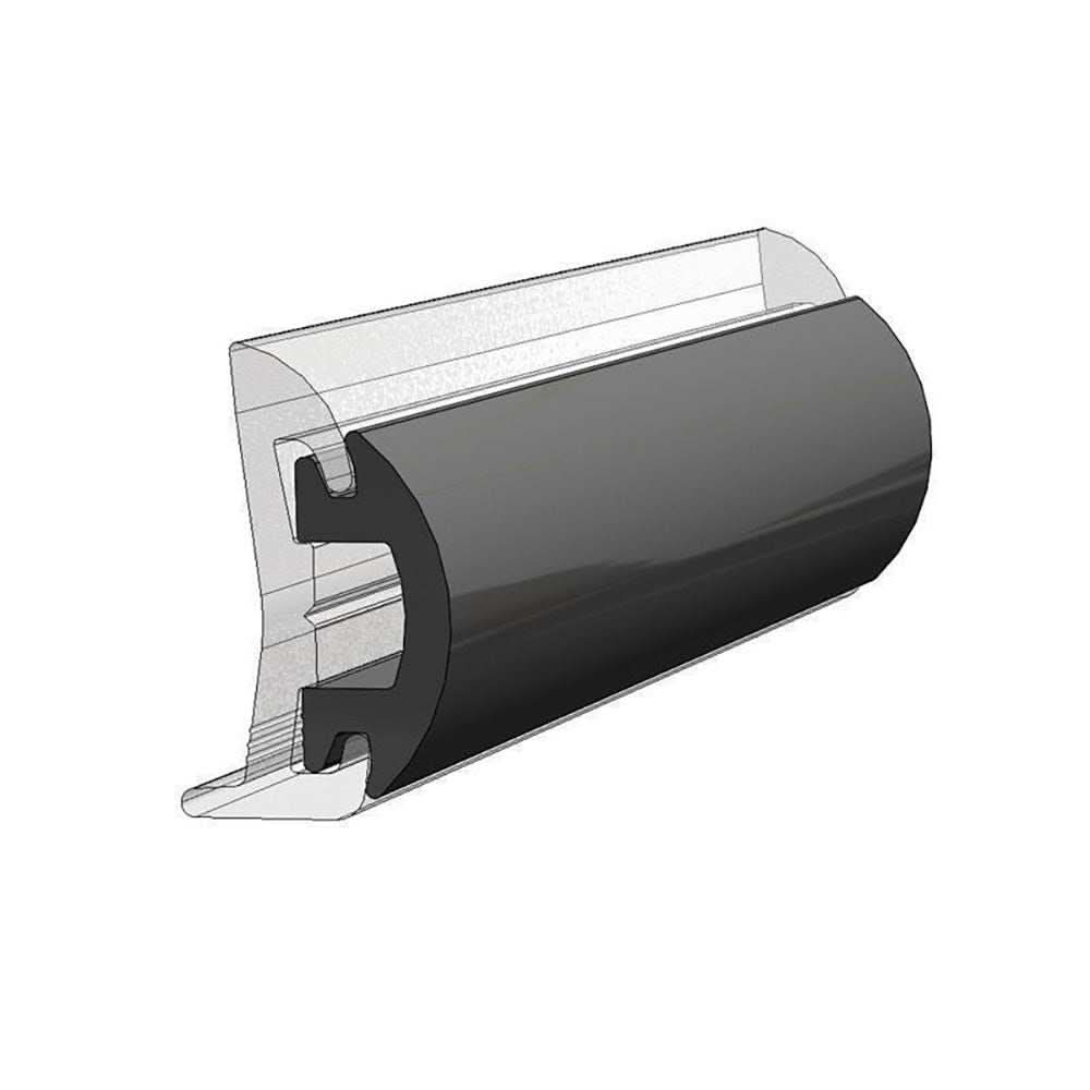 TACO 70' Flexible Black Rub Rail Insert 1-3/16" x 1/2" flexible vinyl boat rail cushioning strip