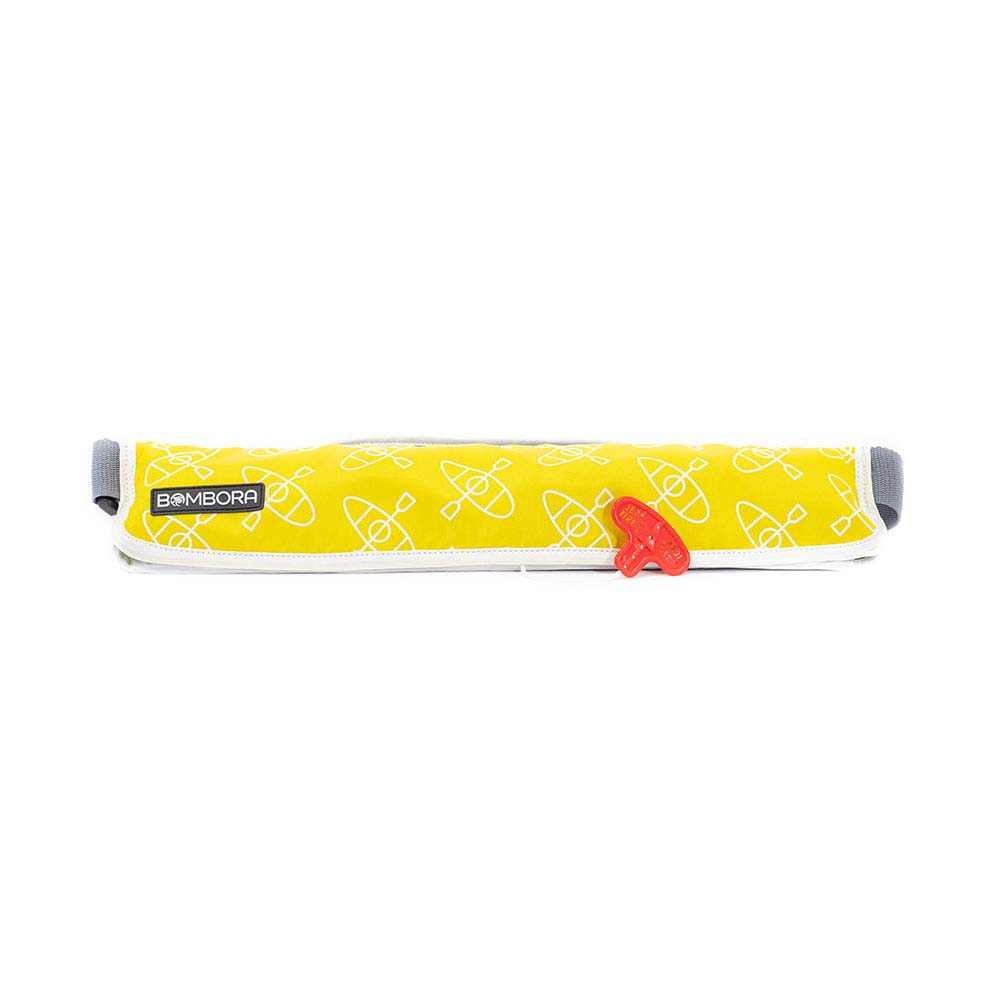 Bombora Type V Inflatable Belt Pack in yellow for kayaking with manual CO2 inflation and USCG approval