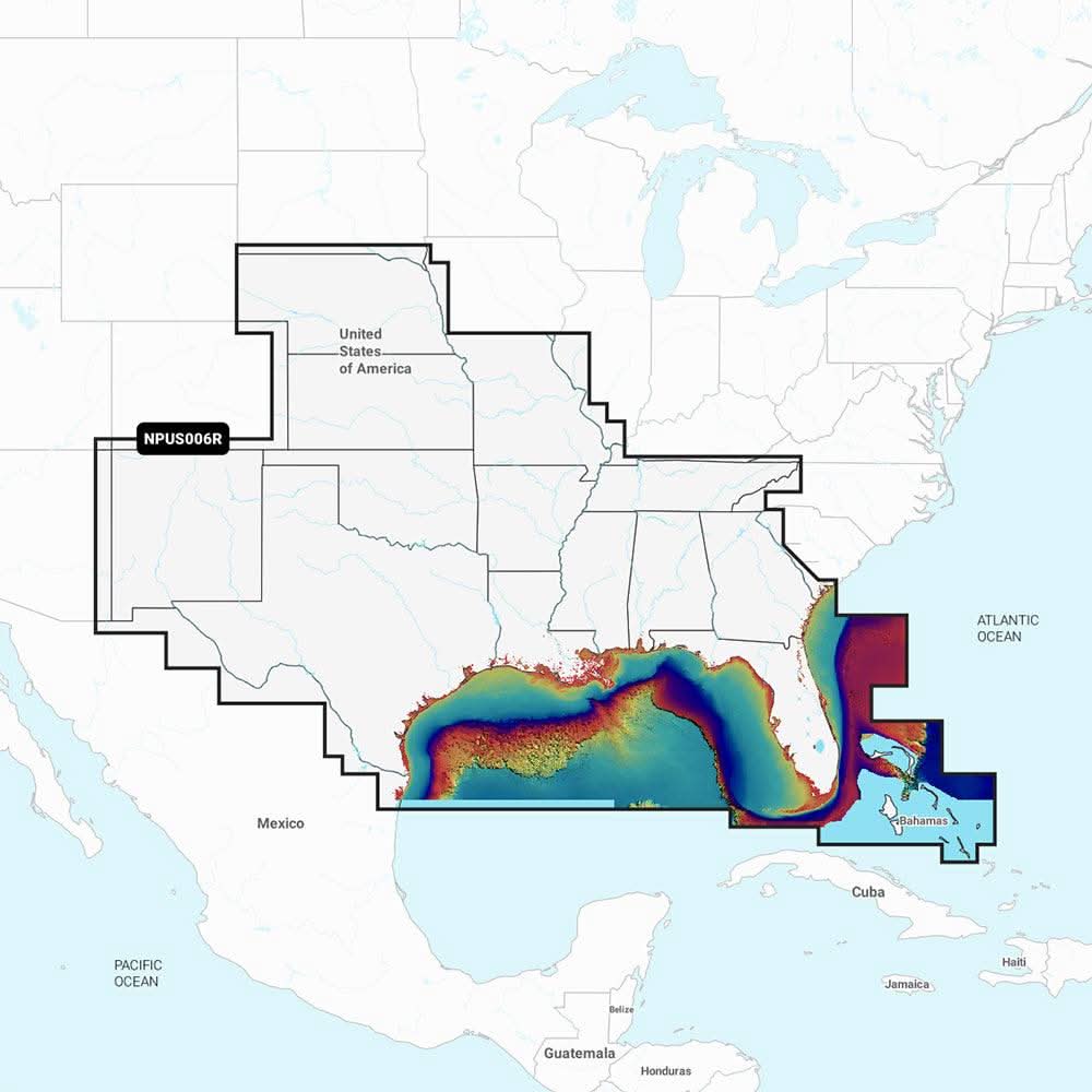 detailed marine mapping chart for Gulf of Mexico and southeastern United States with bathymetry and coastal data