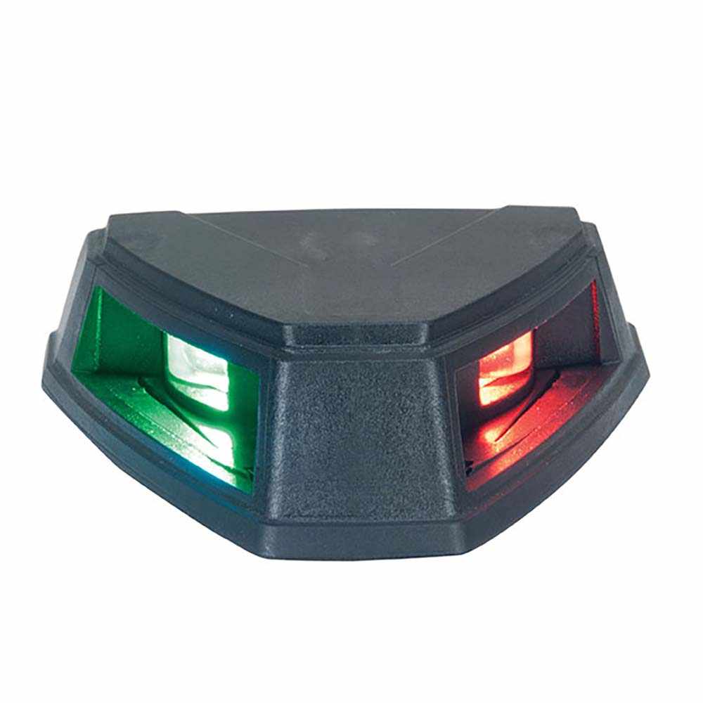 Perko 12V LED Bi-Color Navigation Light in black with red and green LEDs for marine use