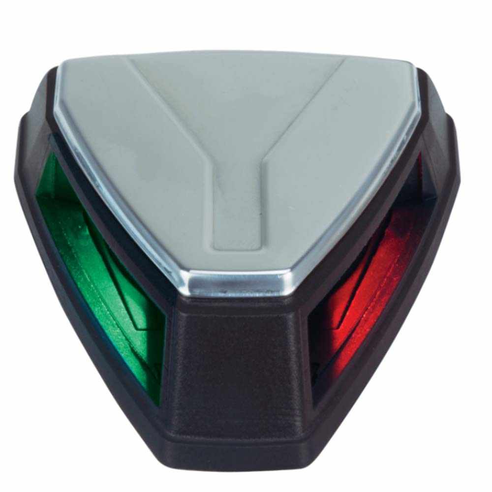 Perko 12V LED bi-color navigation light in black and stainless steel with green and red LEDs