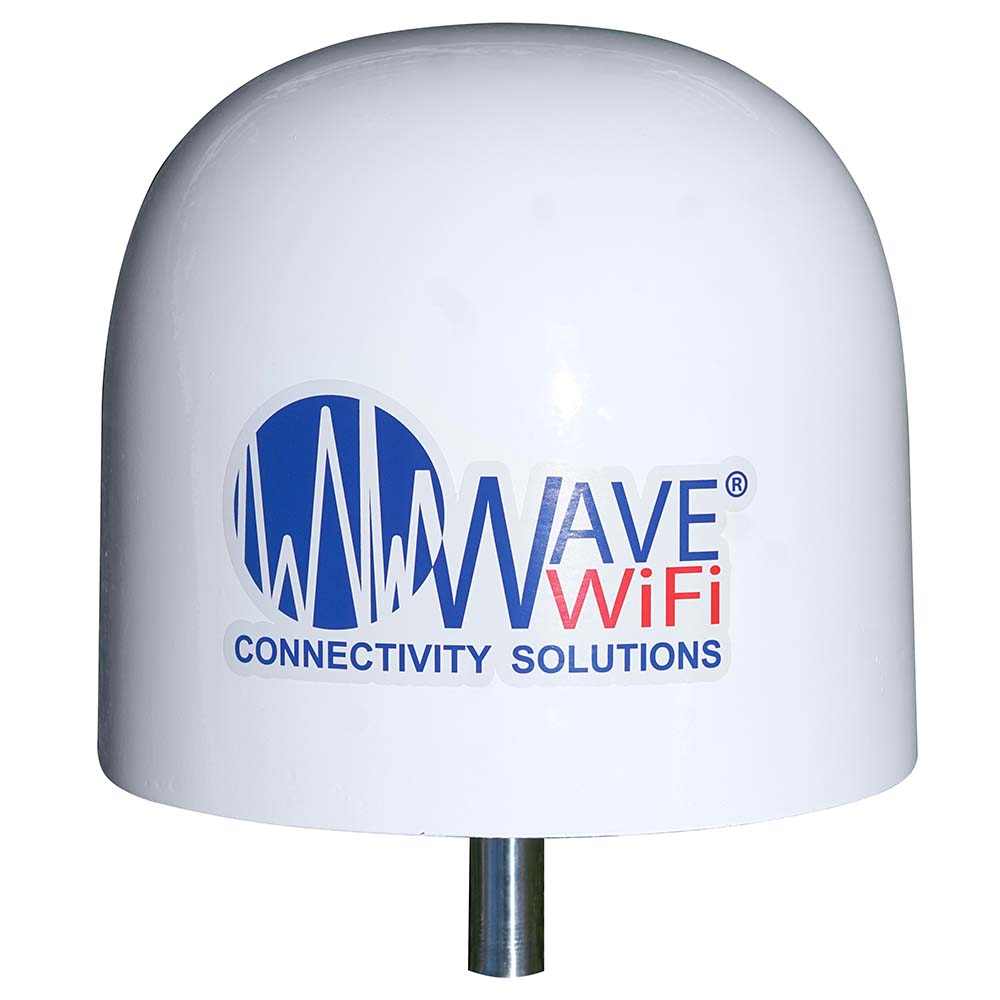 Wave WiFi Receiving Dome dual-band 2.4GHz and 5GHz AC MU-MIMO antenna with single Ethernet cable and 12VDC power.