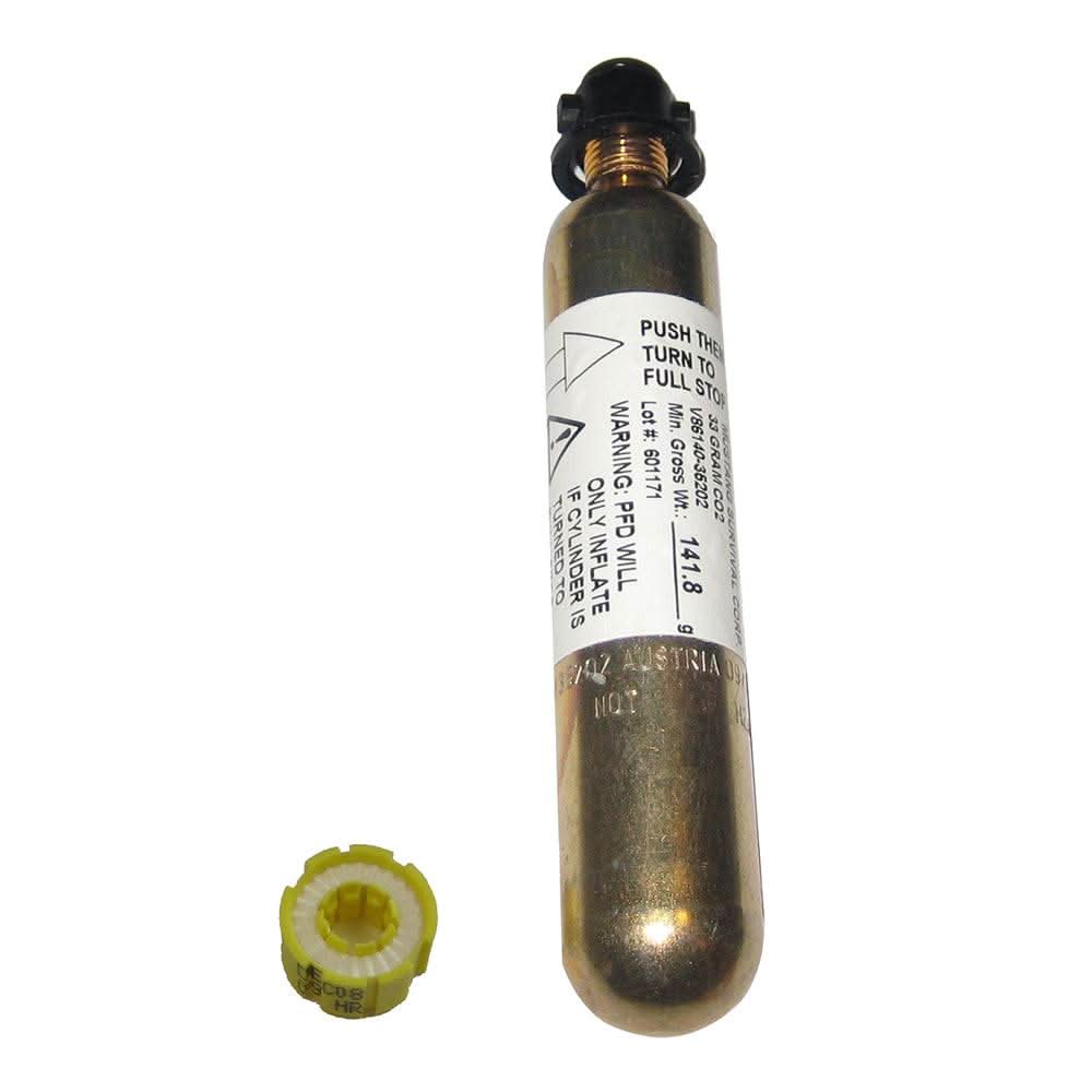Mustang Re-Arm Kit E 33g CO2 cylinder and bobbin for automatic and manual inflatable PFDs with bayonet connection