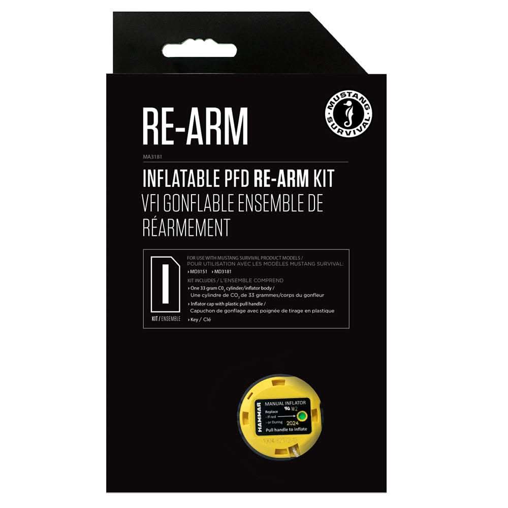 Mustang Re-Arm Kit I 33g Hammar manual inflator for PFD rearming kit with CO2 cylinder and key