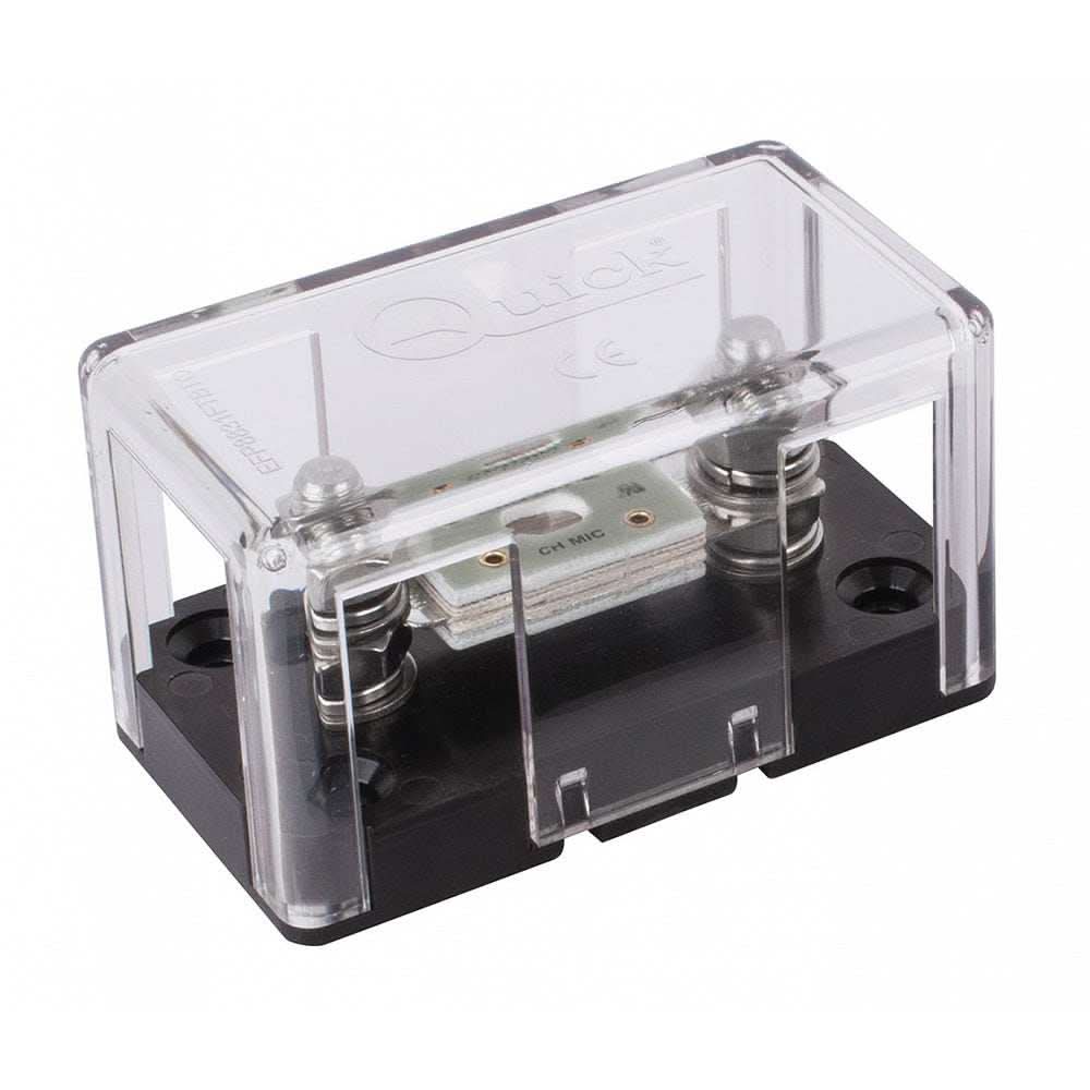 Quick TFH3 high amp fuse holder with clear plastic cover and black base