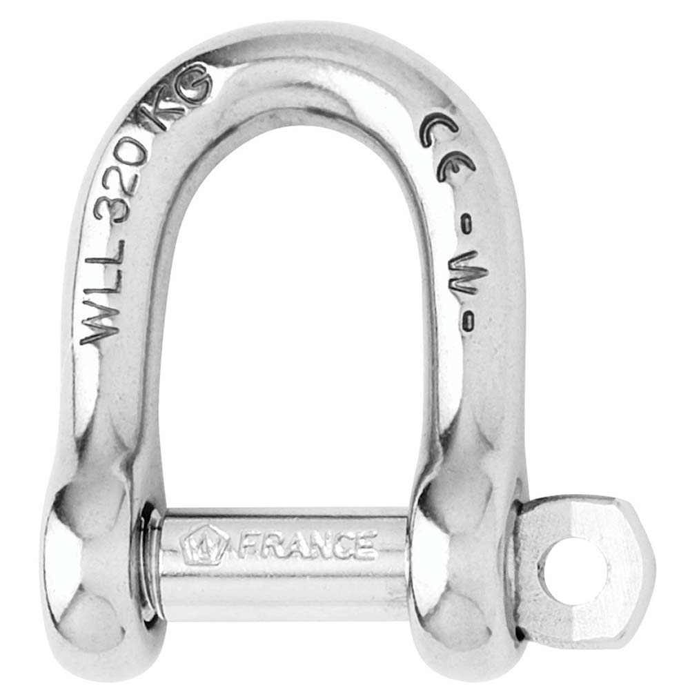 Wichard 4mm 5/32" self-locking D shackle stainless steel 316L for industrial lifting applications