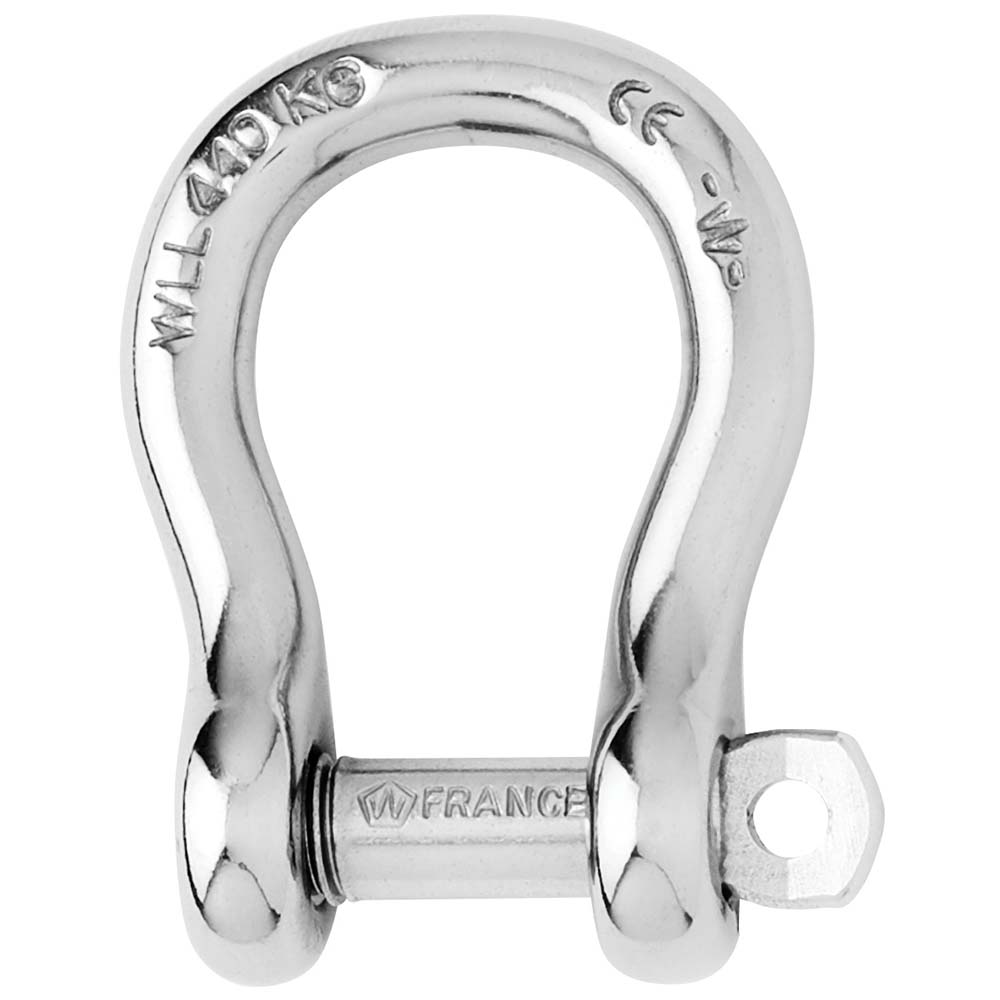 Wichard Captive Pin Bow Shackle 5mm stainless steel with pin locked in place, industrial grade, CE marked