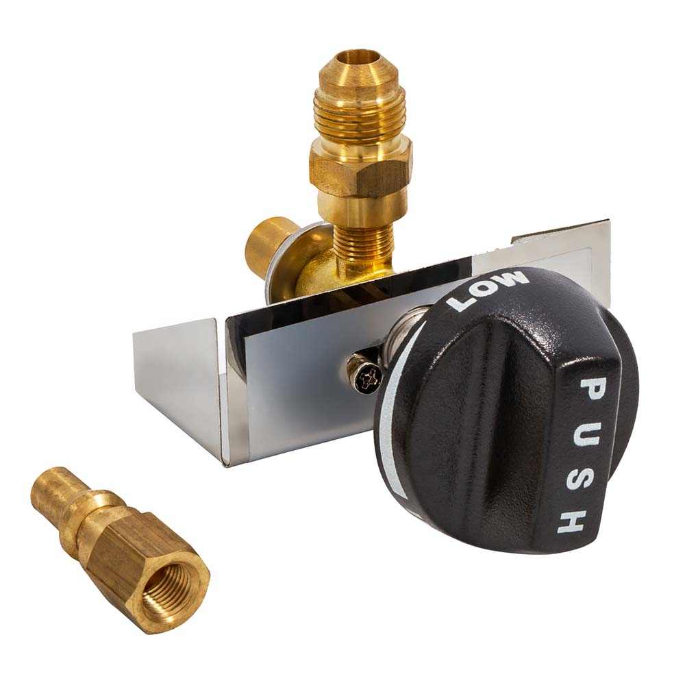 Kuuma Conversion Kit Stow & Go 160 low-pressure system adaptor with control knob and brass fittings