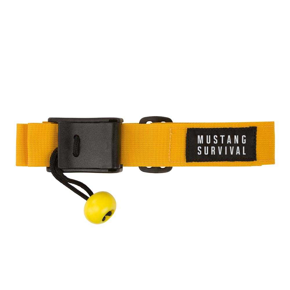 Mustang SUP leash release belt S/M yellow with quick-release buckle and high visibility pull tab