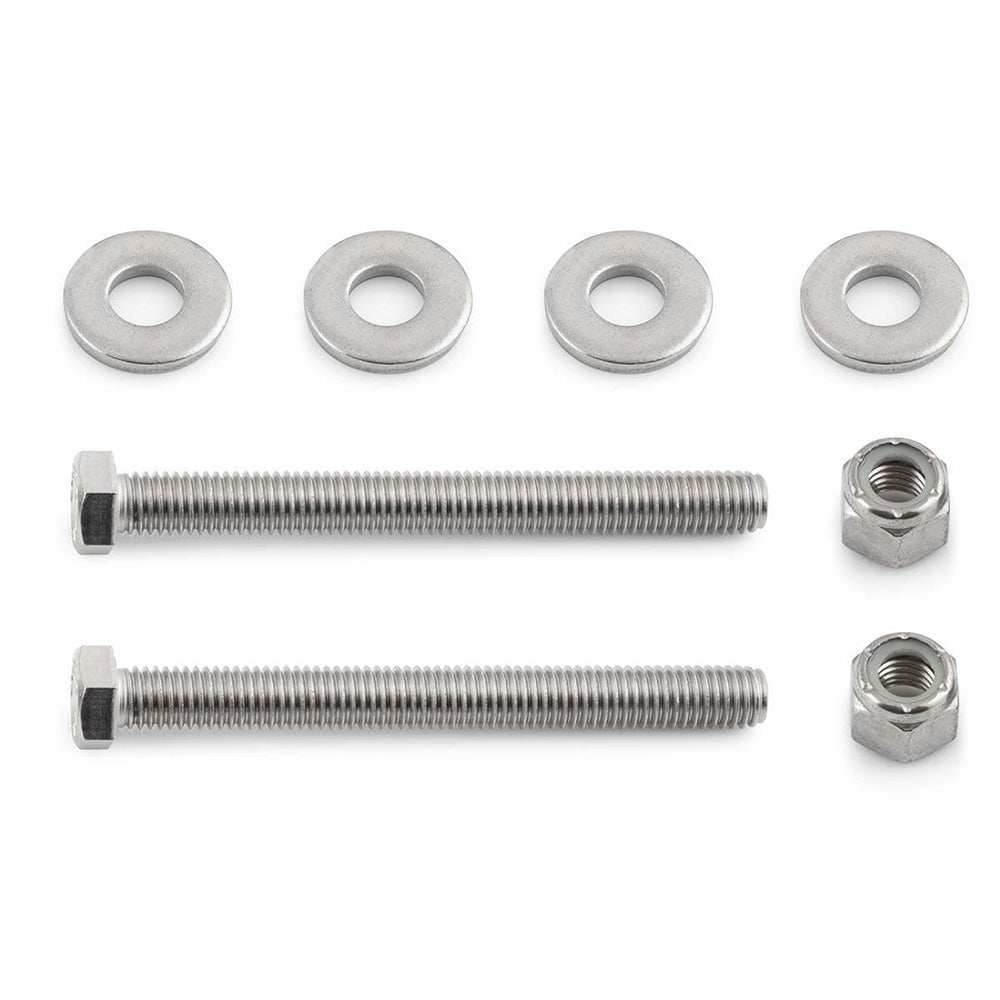 Minn Kota Raptor Adapter Bracket 2 inch spacer mounting hardware set with bolts, washers, and nuts in stainless steel.