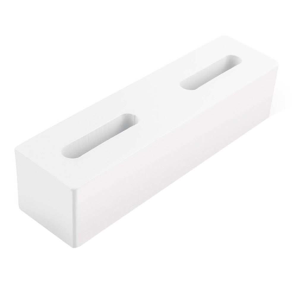 Minn Kota Raptor Adapter Bracket 2 inch white spacer for outboard engine clearance with slotted mounting holes and corrosion-resistant coating