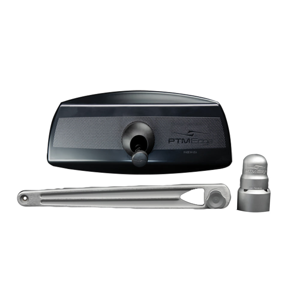 PTM Edge UCX-17 PRO pontoon mirror and silver bracket kit with panoramic mirror and mounting hardware