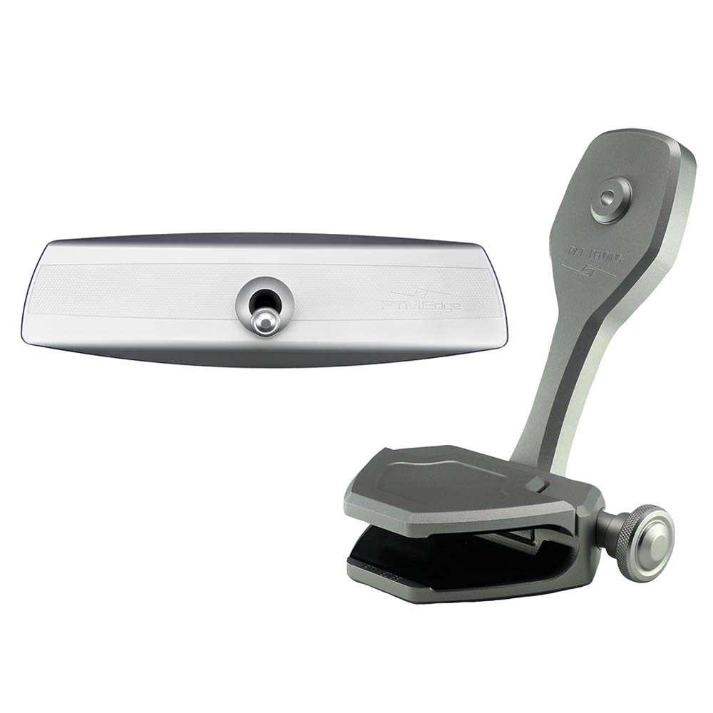 PTM Edge Mirror and ZXR-360 silver windshield mounted pivoting mirror bracket kit