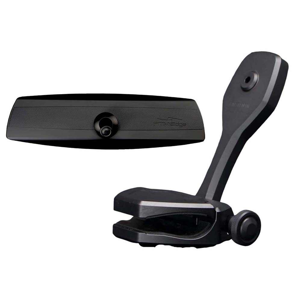 PTM Edge Mirror/Bracket Kit with VR-140 Elite panoramic mirror and ZXR-361 windshield mount bracket in black