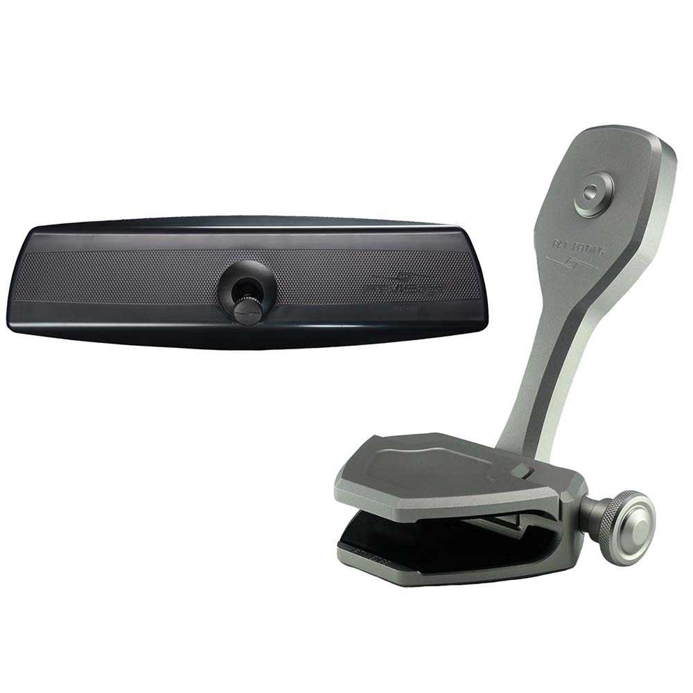 PTM Edge Mirror/Bracket Kit with VR-140 PRO panoramic mirror and ZXR-300 titanium grey windshield mount bracket