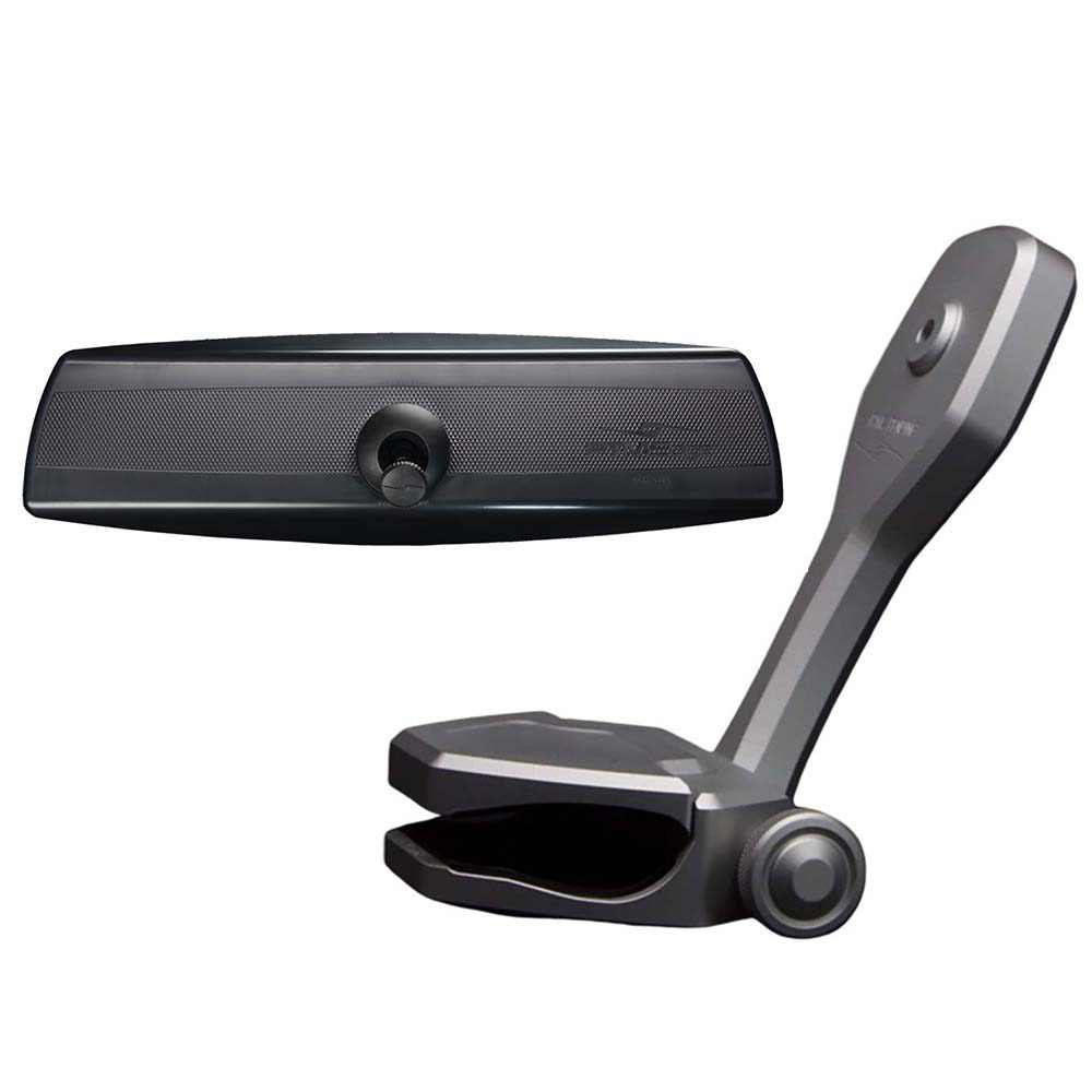 PTM Edge VR-140 PRO boat mirror and titanium grey ZXR-320 windshield bracket kit