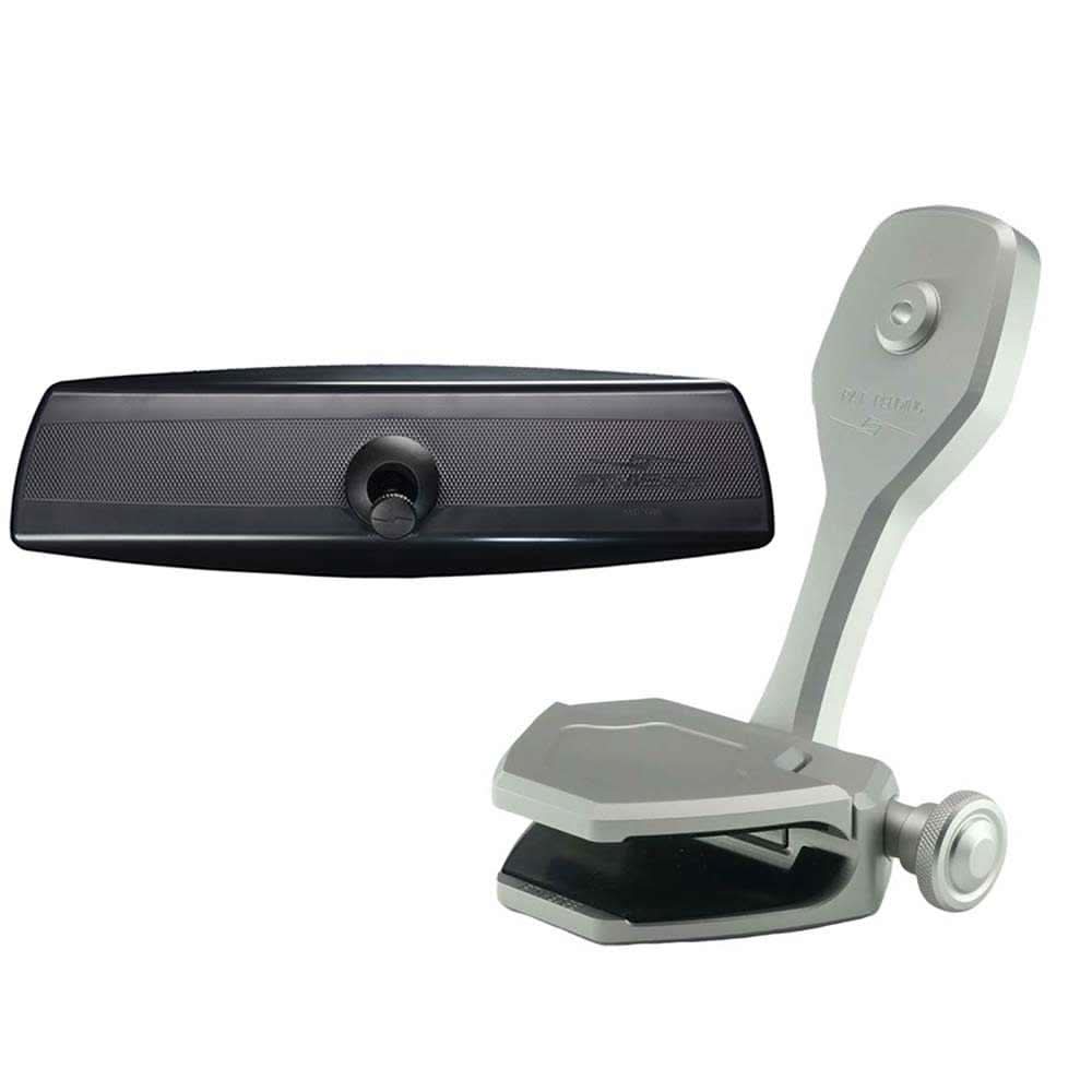 PTM Edge Mirror/Bracket Kit with VR-140 PRO panoramic mirror and ZXR-361 silver windshield mount bracket