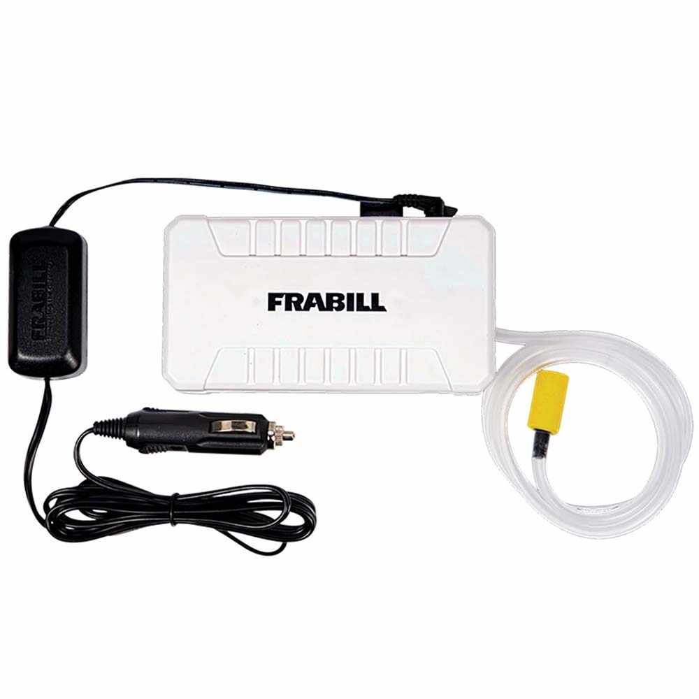Frabill Magnum Bait Station replacement aerator with 12V adapter and tubing for live bait coolers