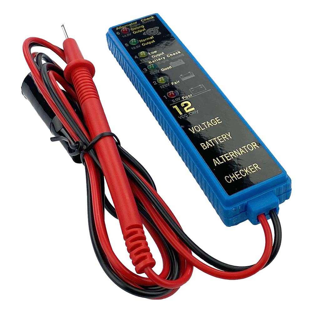 T-H Marine LED Battery Tester for 12V DC batteries with voltage and alternator checker