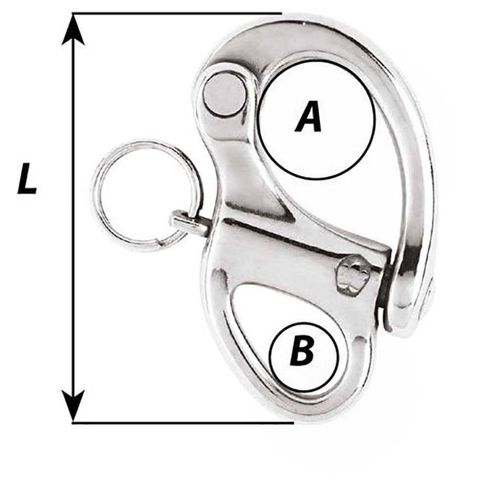 Wichard 2" Snap Shackle with Fixed Eye in stainless steel, 50mm, durable marine hardware
