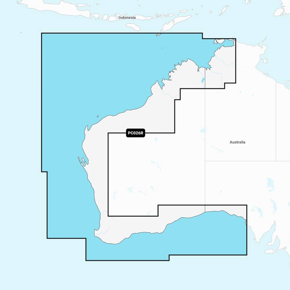 Navionics+ marine map coverage of western and northern Australia including coastal and inland waters