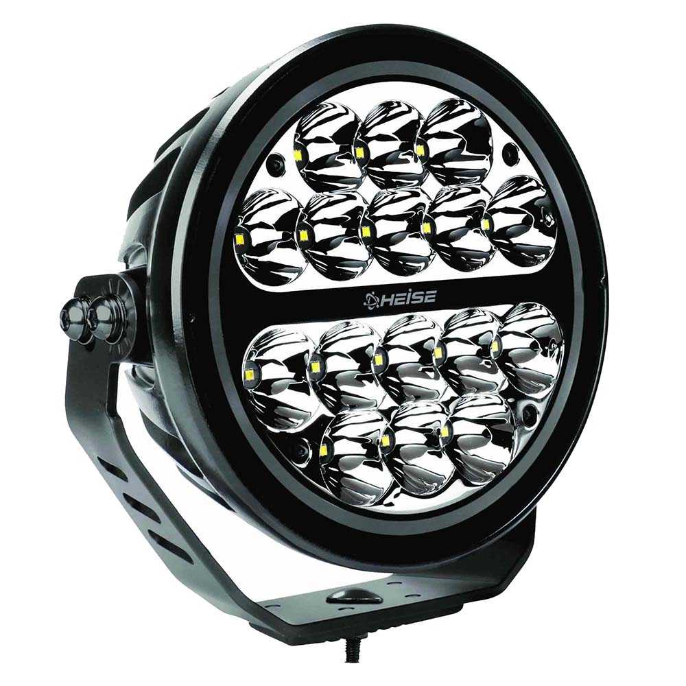 HEISE 7-inch edgeless black driving light spot with 16 LEDs and die-cast aluminum housing