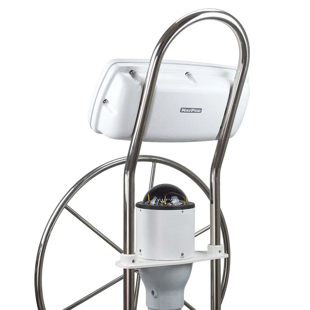 NavPod SystemPod pre-cut mount for Raymarine Axiom 9 and 1 instrument on 12 inch Wide Guard with stainless steel hardware