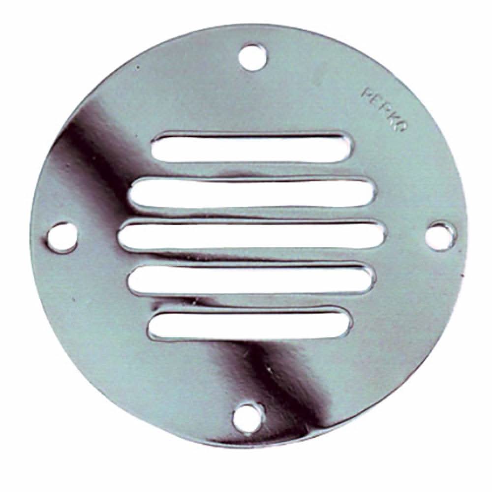 Perko Stainless Steel 2.5 inch round locker ventilator with polished finish and horizontal slats