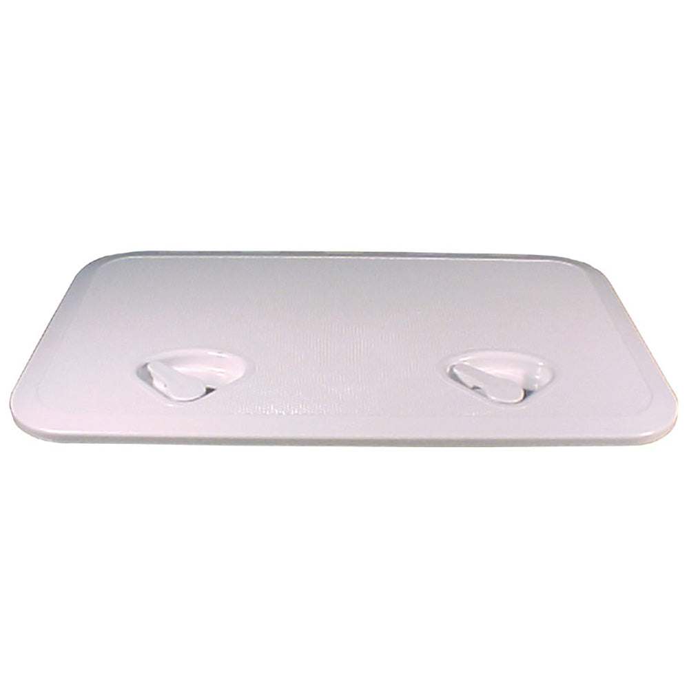 Beckson 14" x 24" white flush hatch made of durable ABS material with dual handles