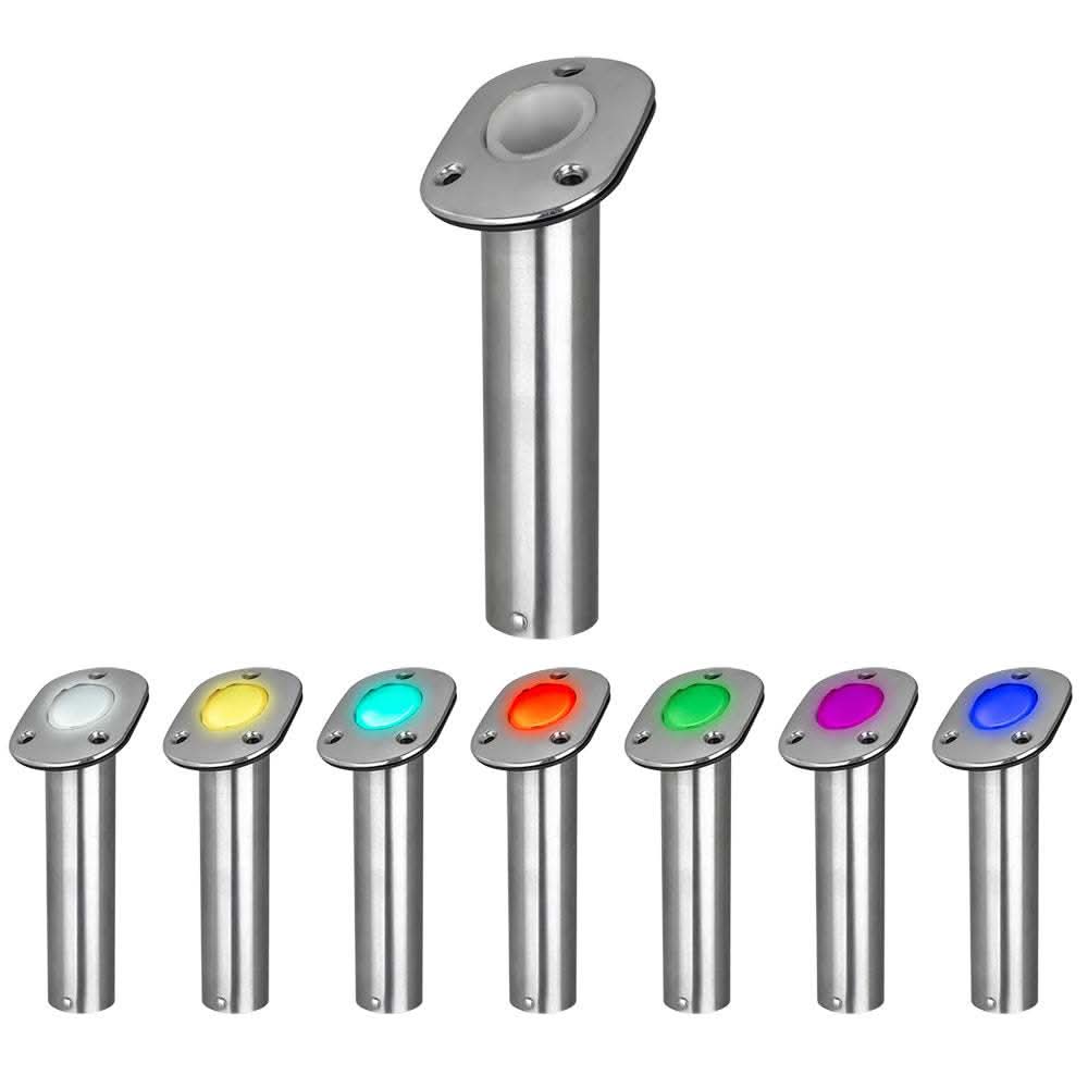 Sea-Dog LED RGB Rod Holder with stainless steel tube insert in multiple colors