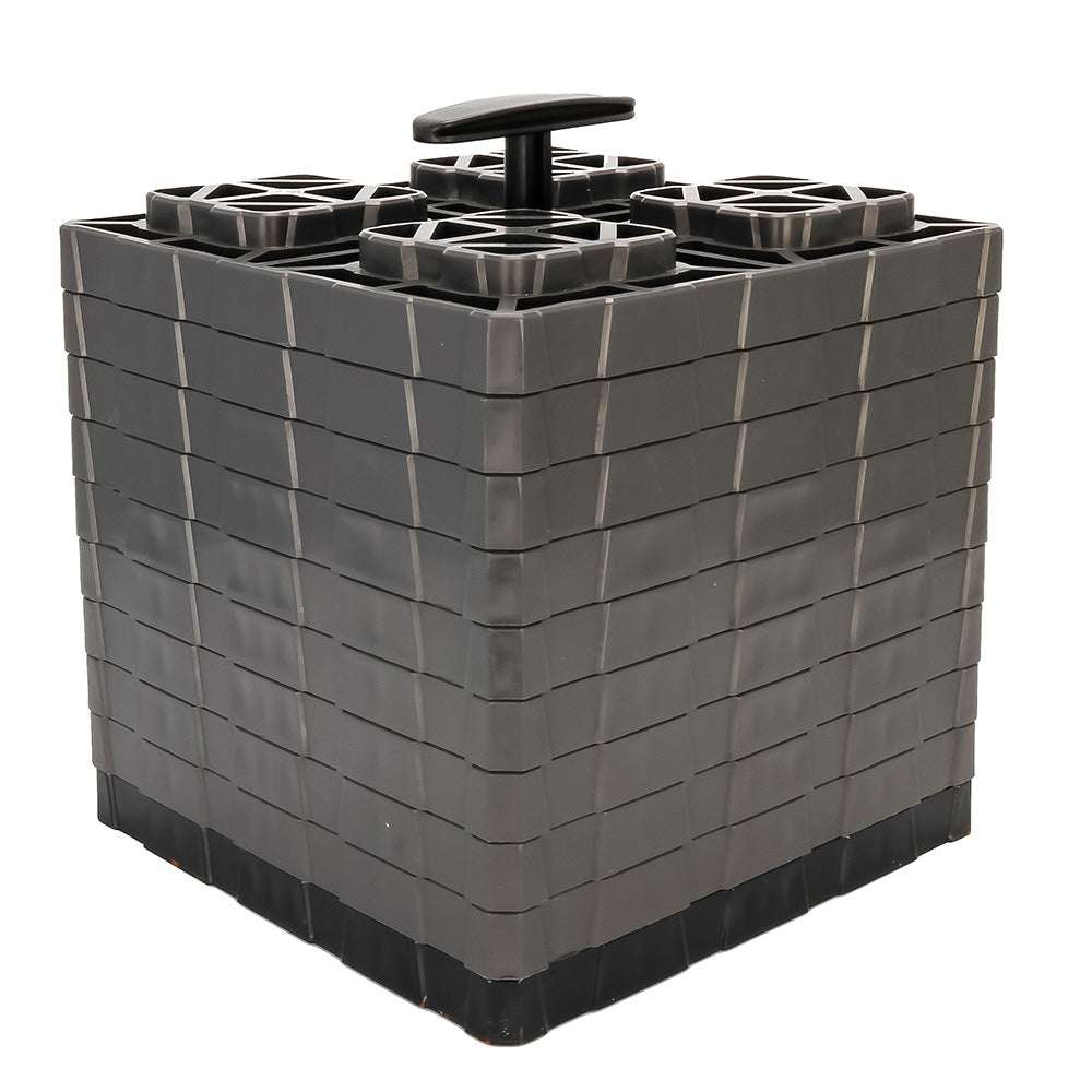 Camco FasTen Leveling Blocks XL 10-pack grey stackable with T-handle for RV leveling
