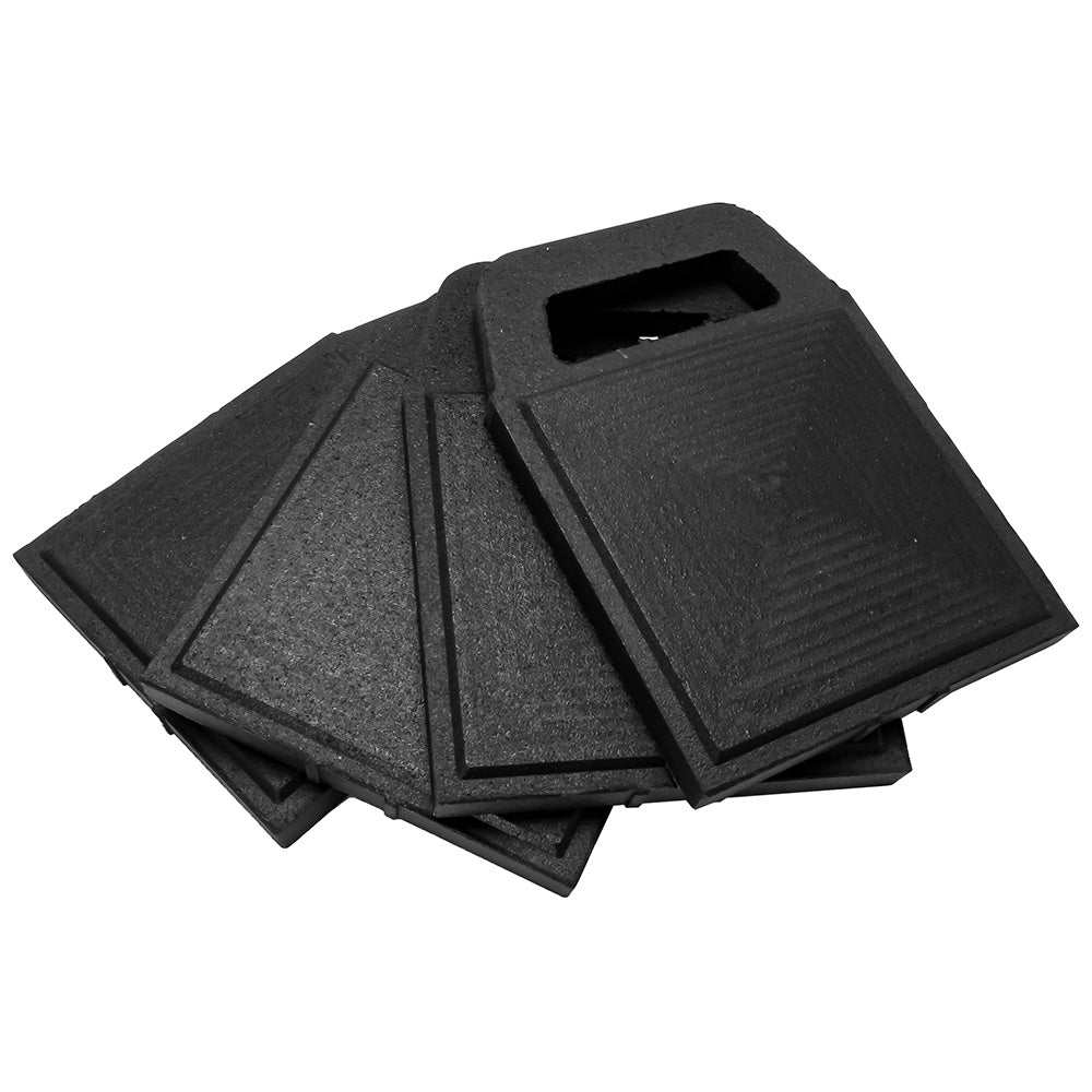 Camco Stabilizer Jack Pads 6.2x6.2 inch recycled rubber 4-pack for stabilizer support on uneven ground