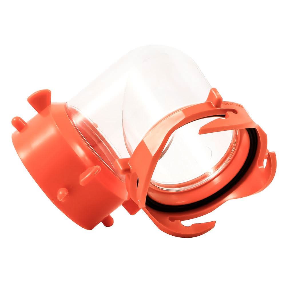Camco RhinoFLEX 90-degree clear swivel fitting for RV sewer hose connection