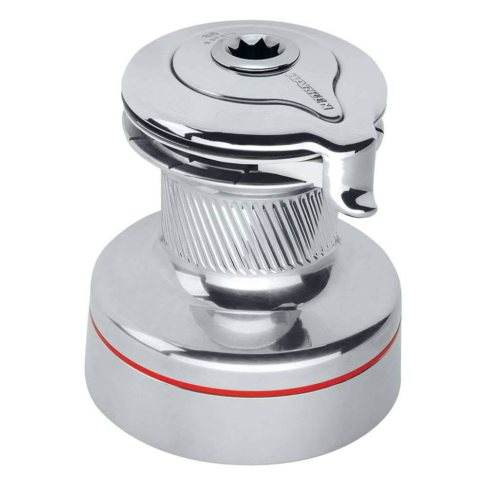 Harken 40 self-tailing radial all-chrome 2-speed winch with diagonal ribbed drum and polished finish