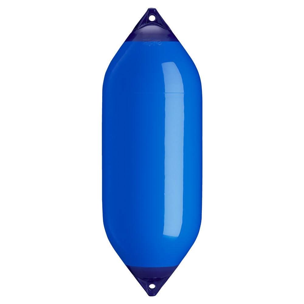 Polyform F-10 Twin Eye Fender 18"x50" blue boat bumper with reinforced ropeholds