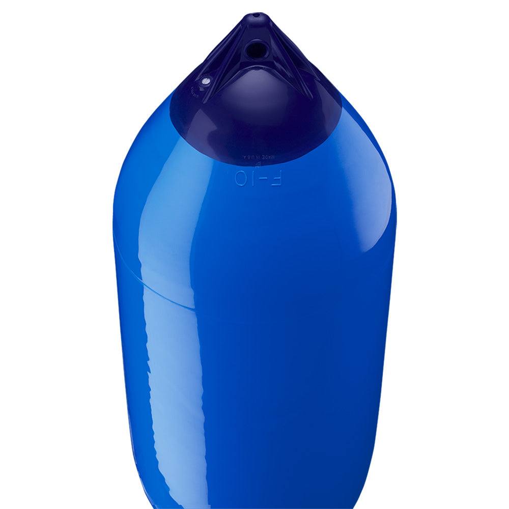 Polyform F-10 Twin Eye Fender blue 18x50 inch marine boat bumper with twin-eye design and reinforced ropeholds