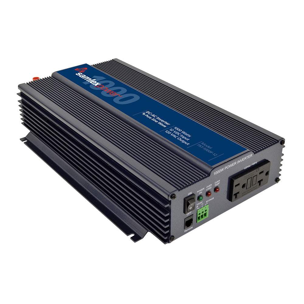 Samlex PST-1000F-12 1000W pure sine wave inverter 12V to 120V AC with dual GFCI outlets and overload protection