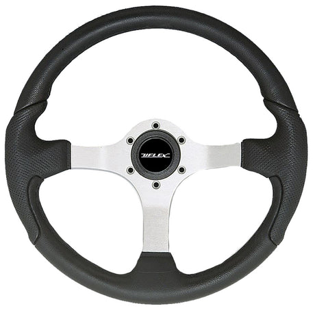 Uflex Nisida Steering Wheel 13.8" - Black Polyurethane Grip with Black Aluminum Spokes - NISIDA-B/B
